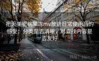 把天美密桃果冻mv放进日常使用后的感受：分类是否清晰，对查找内容是否友好