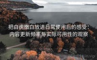 把白虎嫩白放进日常使用后的感受：内容更新频率与实际可用性的观察