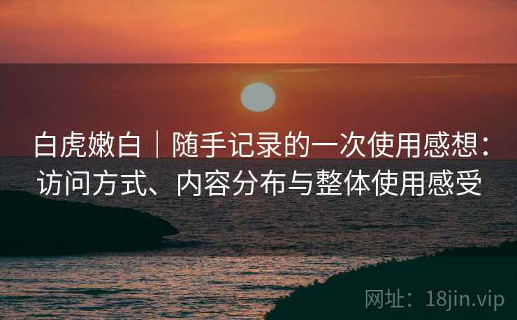 白虎嫩白|随手记录的一次使用感想:访问方式、内容分布与整体使用感受 白虎嫩白|随手记录的一次使用感想:访问方式、内容分布与整体使用感受