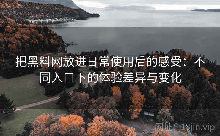 把黑料网放进日常使用后的感受:不同入口下的体验差异与变化 把黑料网放进日常使用后的感受:不同入口下的体验差异与变化