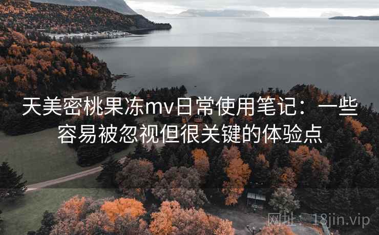 天美密桃果冻mv日常使用笔记:一些容易被忽视但很关键的体验点 天美密桃果冻mv日常使用笔记:一些容易被忽视但很关键的体验点
